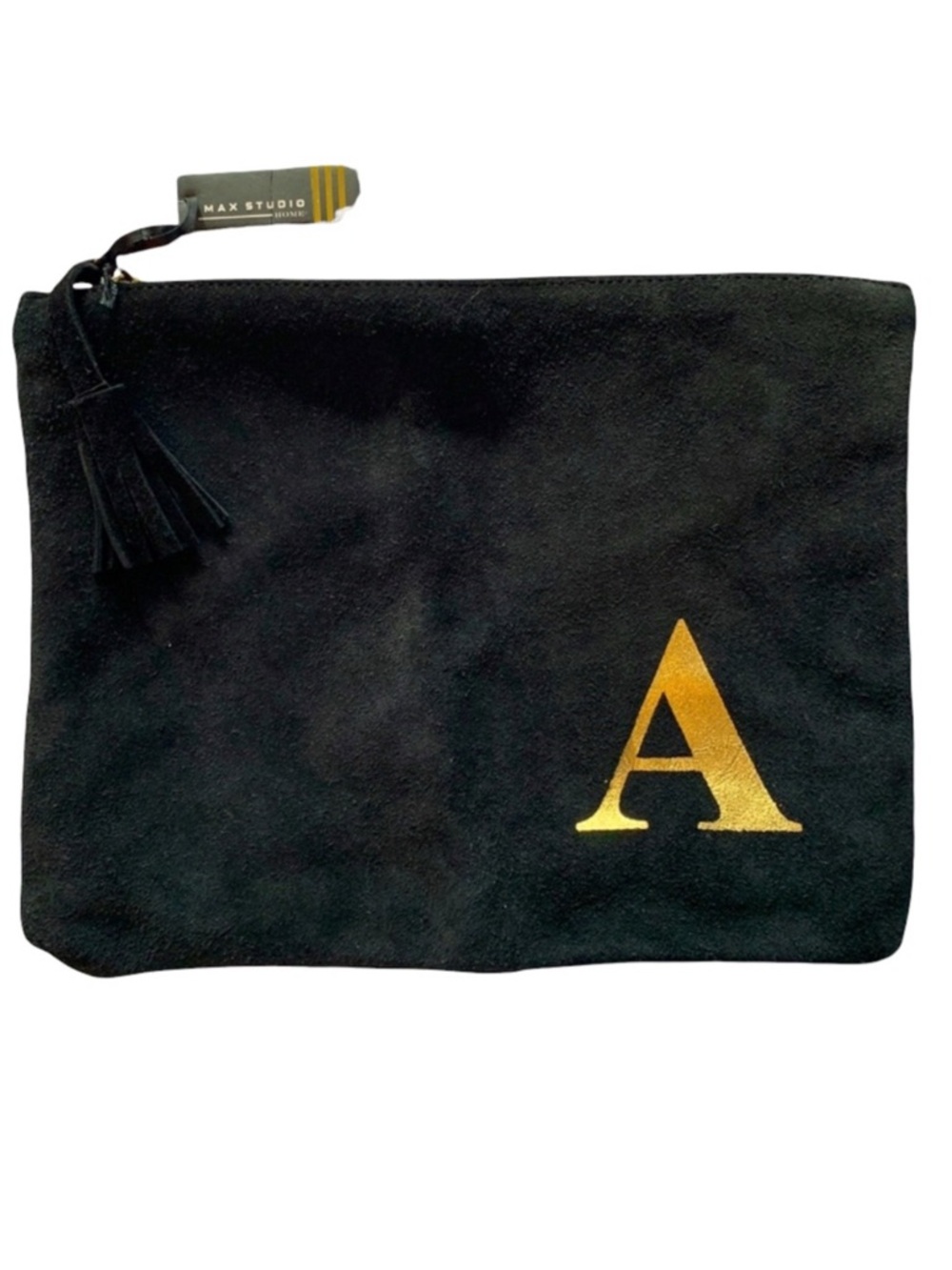 🆕 Black Suede Max Studio Home Carry-All with Gold A